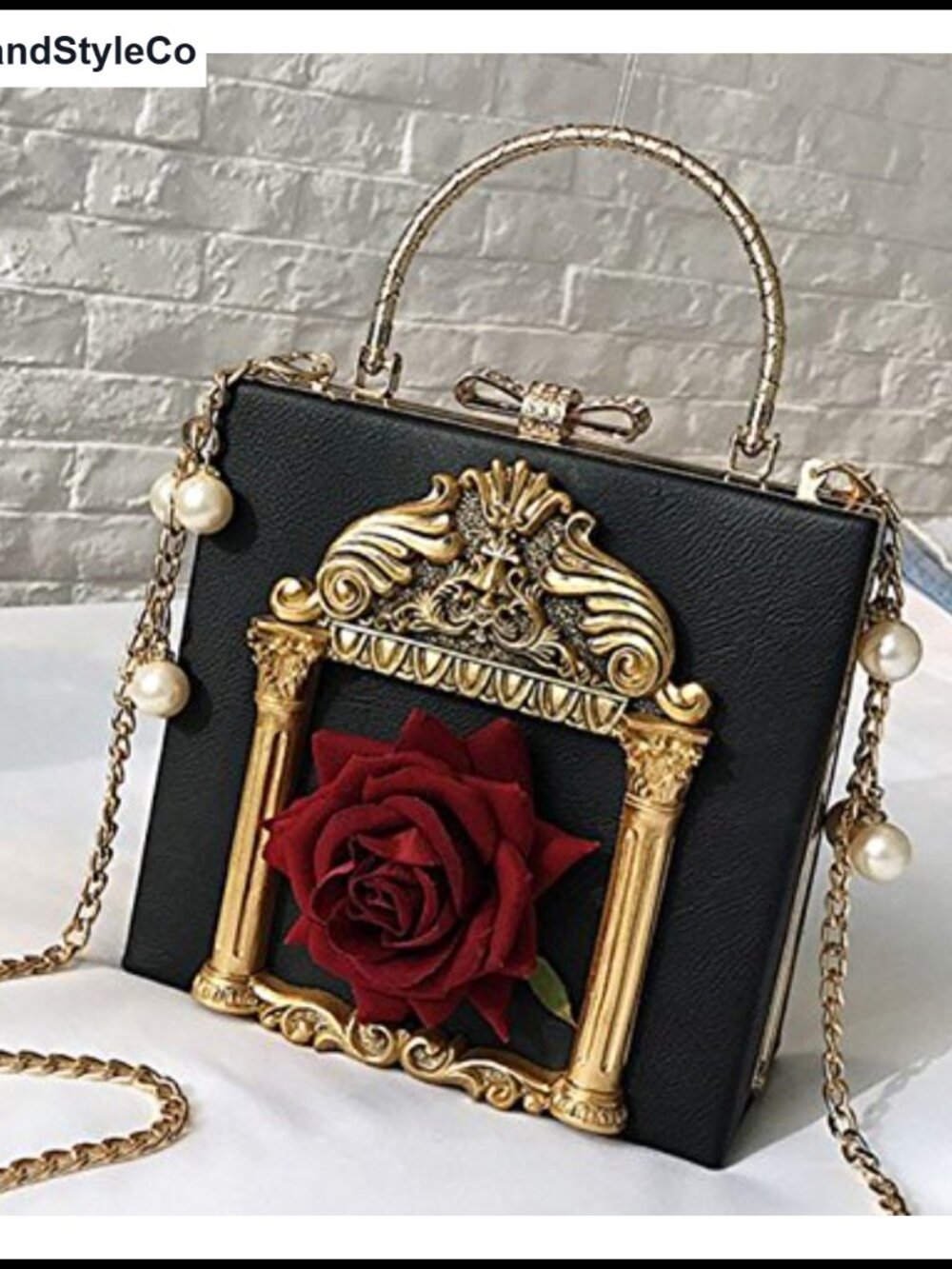 Victorian Gothic Lolita Shoulder Bag Purse Faux Leather Clutch - Picture 3 of 6